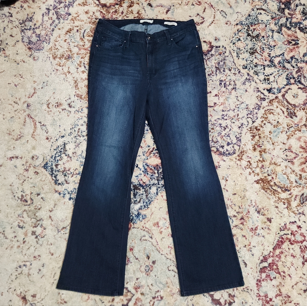 Jessica Simpson Truly Yours Bootcut Jean Stretch Denim Dark Rinse Size 14W